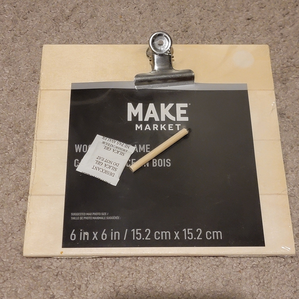 Lot Of 5 Wood Clip Board Frame Photo Frame 6 x 6 inch Photo NEW - Picture 4 of 4